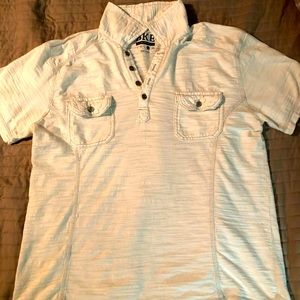 Button down white tee